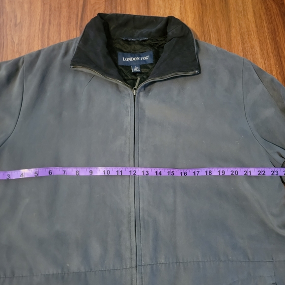 London Fog Black/Grey All Weather Suede Jacket - Size Large Regular - Picture 6 of 7